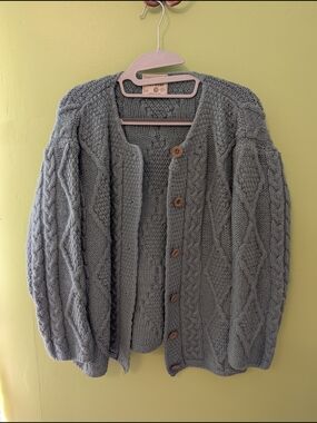 Vintage Irish Merino Knitwear Wool Cardigan